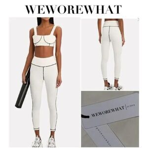 WeWoreWhat Women's White Corset Exposed-Seam Leggings Size Large